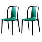 Contemporary Chairs Dining Slat Back Armless Chairs with Plastic Legs Green Set of 2 Clearhalo 'Dining Chairs' 'Dining Tables & Seating' 'dining_chair' 'Furniture' 'furniture_dining_chair' 'Kitchen & Dining Furniture' 4760847