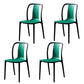 Contemporary Chairs Dining Slat Back Armless Chairs with Plastic Legs Green Set of 4 Clearhalo 'Dining Chairs' 'Dining Tables & Seating' 'dining_chair' 'Furniture' 'furniture_dining_chair' 'Kitchen & Dining Furniture' 4760850