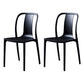 Contemporary Chairs Dining Slat Back Armless Chairs with Plastic Legs Black Set of 2 Clearhalo 'Dining Chairs' 'Dining Tables & Seating' 'dining_chair' 'Furniture' 'furniture_dining_chair' 'Kitchen & Dining Furniture' 4760853