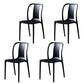 Contemporary Chairs Dining Slat Back Armless Chairs with Plastic Legs Black Set of 4 Clearhalo 'Dining Chairs' 'Dining Tables & Seating' 'dining_chair' 'Furniture' 'furniture_dining_chair' 'Kitchen & Dining Furniture' 4760854