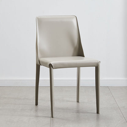 Contemporary Leather Dining Chair Armless Solid Back Chair for Home Light Gray 1 Piece Clearhalo 'Dining Chairs' 'Dining Tables & Seating' 'dining_chair' 'furn' 'furn_dining_chair' 'Furniture' 'furniture_dining_chair' 'Kitchen & Dining Furniture' 4760860