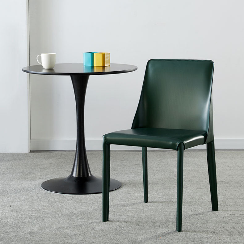 Contemporary Leather Dining Chair Armless Solid Back Chair for Home Clearhalo 'Dining Chairs' 'Dining Tables & Seating' 'dining_chair' 'furn' 'furn_dining_chair' 'Furniture' 'furniture_dining_chair' 'Kitchen & Dining Furniture' 4760865