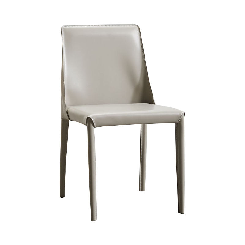 Contemporary Leather Dining Chair Armless Solid Back Chair for Home Clearhalo 'Dining Chairs' 'Dining Tables & Seating' 'dining_chair' 'furn' 'furn_dining_chair' 'Furniture' 'furniture_dining_chair' 'Kitchen & Dining Furniture' 4760867