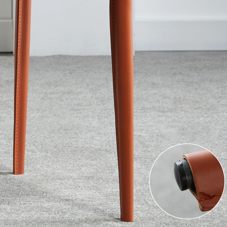 Contemporary Leather Dining Chair Armless Solid Back Chair for Home Clearhalo 'Dining Chairs' 'Dining Tables & Seating' 'dining_chair' 'furn' 'furn_dining_chair' 'Furniture' 'furniture_dining_chair' 'Kitchen & Dining Furniture' 4760870