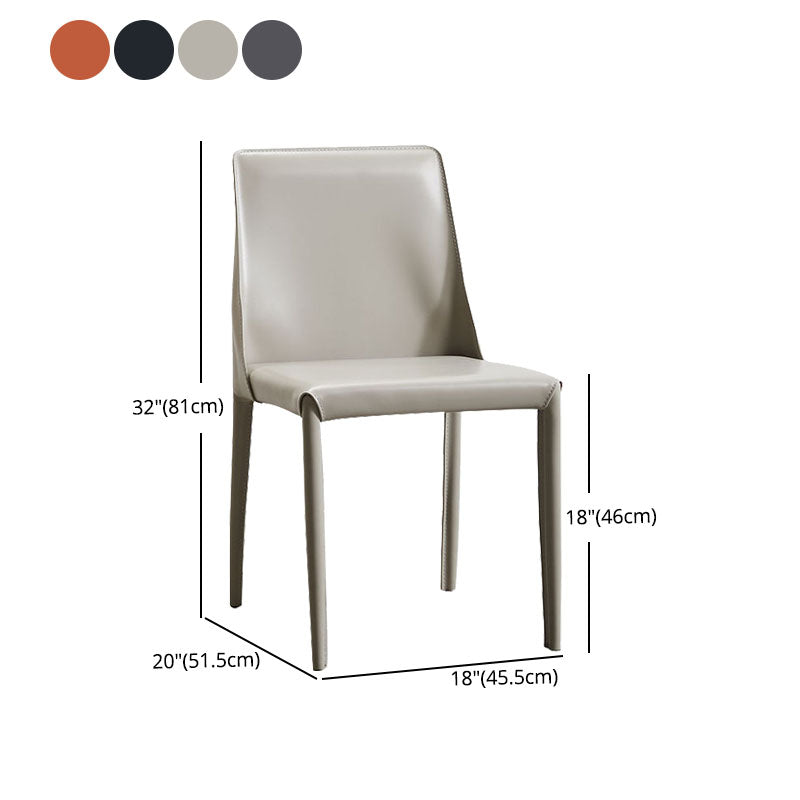 Contemporary Leather Dining Chair Armless Solid Back Chair for Home Clearhalo 'Dining Chairs' 'Dining Tables & Seating' 'dining_chair' 'furn' 'furn_dining_chair' 'Furniture' 'furniture_dining_chair' 'Kitchen & Dining Furniture' 4760883