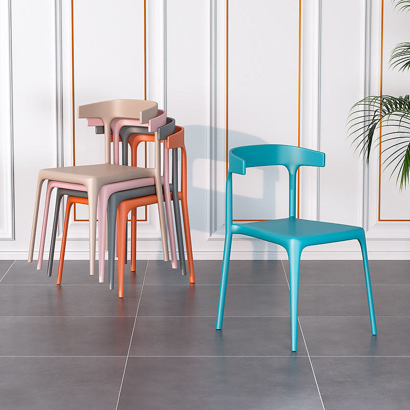 Contemporary Stackable Chairs Dining Kitchen Armless Chair with Plastic Legs Clearhalo 'Dining Chairs' 'Dining Tables & Seating' 'dining_chair' 'furn' 'furn_dining_chair' 'Furniture' 'furniture_dining_chair' 'Kitchen & Dining Furniture' 4760884