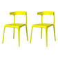 Contemporary Stackable Chairs Dining Kitchen Armless Chair with Plastic Legs Yellow 2 Piece Set Clearhalo 'Dining Chairs' 'Dining Tables & Seating' 'dining_chair' 'furn' 'furn_dining_chair' 'Furniture' 'furniture_dining_chair' 'Kitchen & Dining Furniture' 4760885