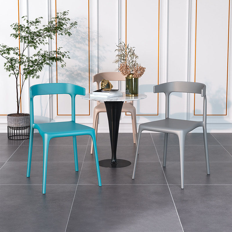 Contemporary Stackable Chairs Dining Kitchen Armless Chair with Plastic Legs Clearhalo 'Dining Chairs' 'Dining Tables & Seating' 'dining_chair' 'furn' 'furn_dining_chair' 'Furniture' 'furniture_dining_chair' 'Kitchen & Dining Furniture' 4760886