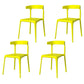 Contemporary Stackable Chairs Dining Kitchen Armless Chair with Plastic Legs Yellow 4 Piece Set Clearhalo 'Dining Chairs' 'Dining Tables & Seating' 'dining_chair' 'furn' 'furn_dining_chair' 'Furniture' 'furniture_dining_chair' 'Kitchen & Dining Furniture' 4760887