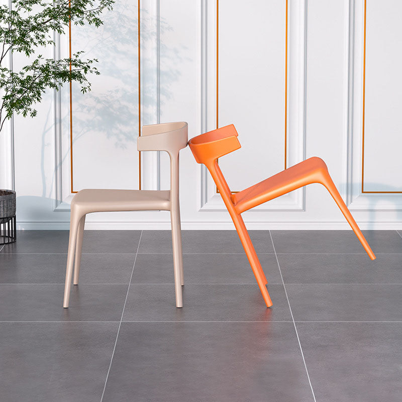 Contemporary Stackable Chairs Dining Kitchen Armless Chair with Plastic Legs Clearhalo 'Dining Chairs' 'Dining Tables & Seating' 'dining_chair' 'furn' 'furn_dining_chair' 'Furniture' 'furniture_dining_chair' 'Kitchen & Dining Furniture' 4760888