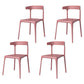 Contemporary Stackable Chairs Dining Kitchen Armless Chair with Plastic Legs Red 4 Piece Set Clearhalo 'Dining Chairs' 'Dining Tables & Seating' 'dining_chair' 'furn' 'furn_dining_chair' 'Furniture' 'furniture_dining_chair' 'Kitchen & Dining Furniture' 4760890