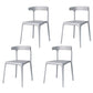 Contemporary Stackable Chairs Dining Kitchen Armless Chair with Plastic Legs Grey 4 Piece Set Clearhalo 'Dining Chairs' 'Dining Tables & Seating' 'dining_chair' 'furn' 'furn_dining_chair' 'Furniture' 'furniture_dining_chair' 'Kitchen & Dining Furniture' 4760899