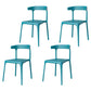 Contemporary Stackable Chairs Dining Kitchen Armless Chair with Plastic Legs Dark Blue 4 Piece Set Clearhalo 'Dining Chairs' 'Dining Tables & Seating' 'dining_chair' 'furn' 'furn_dining_chair' 'Furniture' 'furniture_dining_chair' 'Kitchen & Dining Furniture' 4760905