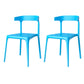 Contemporary Stackable Chairs Dining Kitchen Armless Chair with Plastic Legs Light Blue 2 Piece Set Clearhalo 'Dining Chairs' 'Dining Tables & Seating' 'dining_chair' 'furn' 'furn_dining_chair' 'Furniture' 'furniture_dining_chair' 'Kitchen & Dining Furniture' 4760906