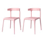 Contemporary Stackable Chairs Dining Kitchen Armless Chair with Plastic Legs Pink 2 Piece Set Clearhalo 'Dining Chairs' 'Dining Tables & Seating' 'dining_chair' 'furn' 'furn_dining_chair' 'Furniture' 'furniture_dining_chair' 'Kitchen & Dining Furniture' 4760908