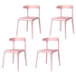 Contemporary Stackable Chairs Dining Kitchen Armless Chair with Plastic Legs Pink 4 Piece Set Clearhalo 'Dining Chairs' 'Dining Tables & Seating' 'dining_chair' 'furn' 'furn_dining_chair' 'Furniture' 'furniture_dining_chair' 'Kitchen & Dining Furniture' 4760909