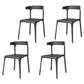 Contemporary Stackable Chairs Dining Kitchen Armless Chair with Plastic Legs Black 4 Piece Set Clearhalo 'Dining Chairs' 'Dining Tables & Seating' 'dining_chair' 'furn' 'furn_dining_chair' 'Furniture' 'furniture_dining_chair' 'Kitchen & Dining Furniture' 4760911