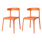 Contemporary Stackable Chairs Dining Kitchen Armless Chair with Plastic Legs Orange 2 Piece Set Clearhalo 'Dining Chairs' 'Dining Tables & Seating' 'dining_chair' 'furn' 'furn_dining_chair' 'Furniture' 'furniture_dining_chair' 'Kitchen & Dining Furniture' 4760912