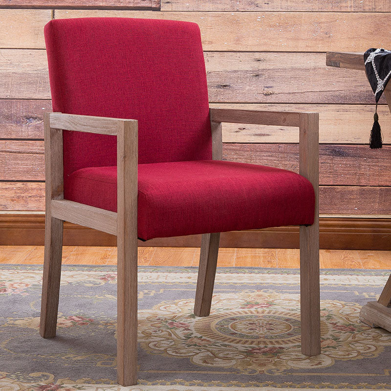 Modern Style Dining Chairs Arm Chairs with Wooden Legs for Kitchen Red 1 Piece Clearhalo 'Dining Chairs' 'Dining Tables & Seating' 'dining_chair' 'furn' 'furn_dining_chair' 'Furniture' 'furniture_dining_chair' 'Kitchen & Dining Furniture' 4760924