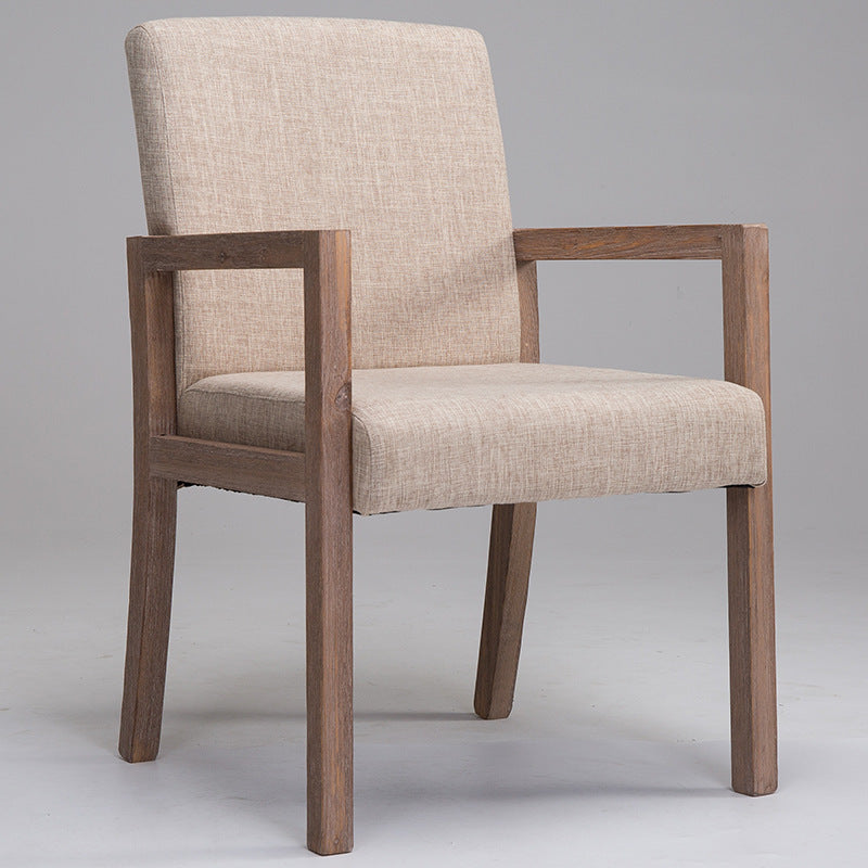 Modern Style Dining Chairs Arm Chairs with Wooden Legs for Kitchen Beige 1 Piece Clearhalo 'Dining Chairs' 'Dining Tables & Seating' 'dining_chair' 'furn' 'furn_dining_chair' 'Furniture' 'furniture_dining_chair' 'Kitchen & Dining Furniture' 4760928
