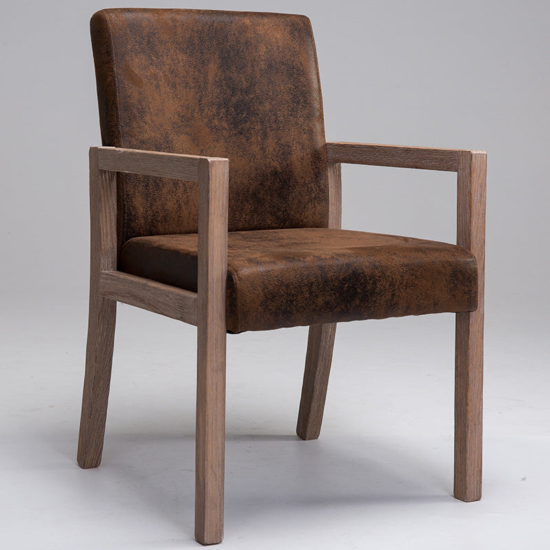 Modern Style Dining Chairs Arm Chairs with Wooden Legs for Kitchen Brown 1 Piece Clearhalo 'Dining Chairs' 'Dining Tables & Seating' 'dining_chair' 'furn' 'furn_dining_chair' 'Furniture' 'furniture_dining_chair' 'Kitchen & Dining Furniture' 4760932