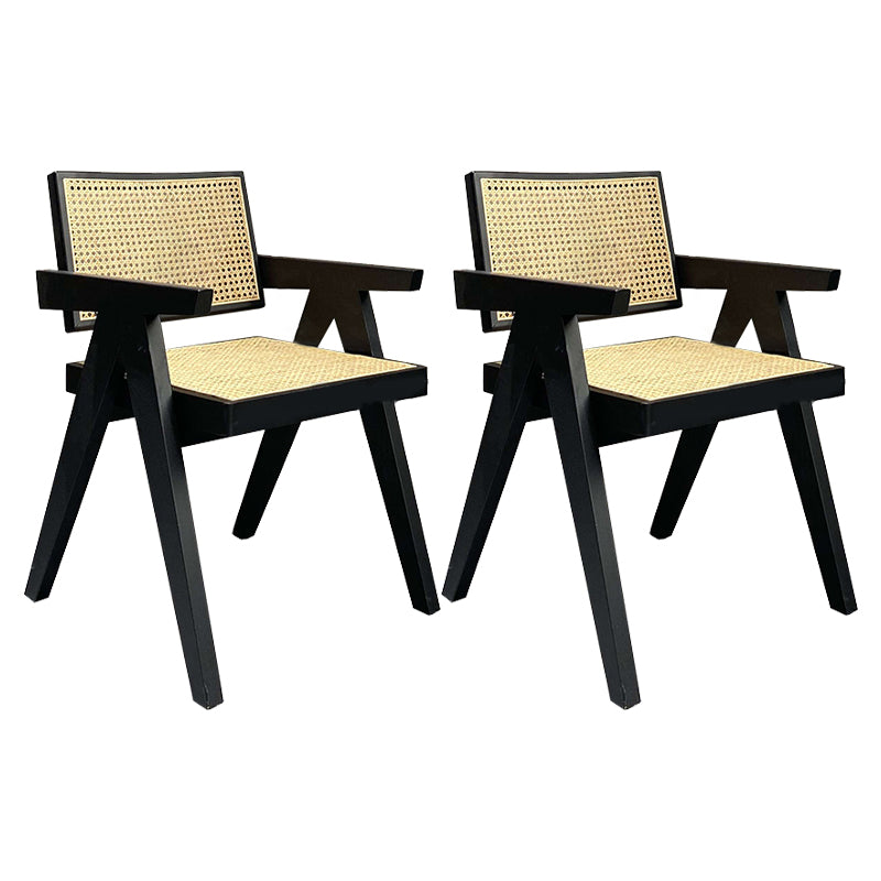 Traditional Style Wood Chair Kitchen Dining Arm Chairs for Home Black Set of 2 Clearhalo 'Dining Chairs' 'Dining Tables & Seating' 'dining_chair' 'Furniture' 'furniture_dining_chair' 'Kitchen & Dining Furniture' 4760941