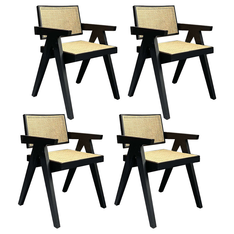 Traditional Style Wood Chair Kitchen Dining Arm Chairs for Home Black Set of 4 Clearhalo 'Dining Chairs' 'Dining Tables & Seating' 'dining_chair' 'Furniture' 'furniture_dining_chair' 'Kitchen & Dining Furniture' 4760942