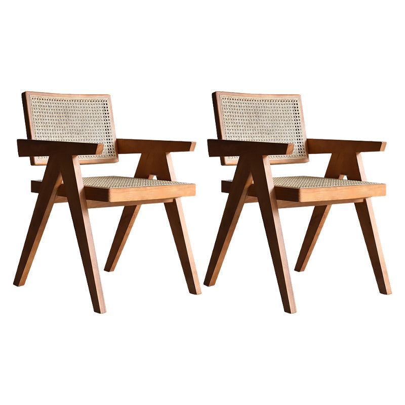 Traditional Style Wood Chair Kitchen Dining Arm Chairs for Home Brown Set of 2 Clearhalo 'Dining Chairs' 'Dining Tables & Seating' 'dining_chair' 'Furniture' 'furniture_dining_chair' 'Kitchen & Dining Furniture' 4760946