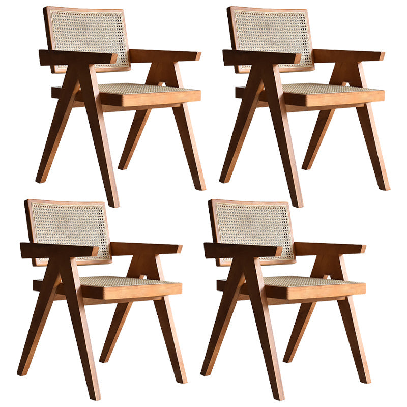 Traditional Style Wood Chair Kitchen Dining Arm Chairs for Home Brown Set of 4 Clearhalo 'Dining Chairs' 'Dining Tables & Seating' 'dining_chair' 'Furniture' 'furniture_dining_chair' 'Kitchen & Dining Furniture' 4760948