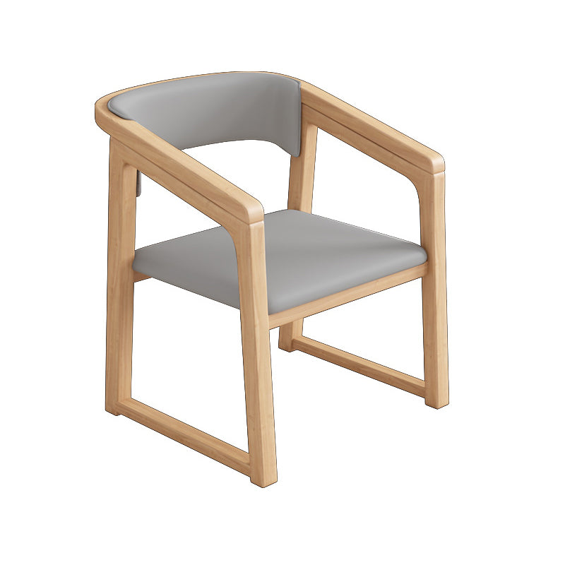 Traditional Style Chair Dining Kitchen Arm Chair with Wooden Legs Gray-White Natural Wood 1 Piece Clearhalo 'Dining Chairs' 'Dining Tables & Seating' 'dining_chair' 'Furniture' 'furniture_dining_chair' 'Kitchen & Dining Furniture' 4760966