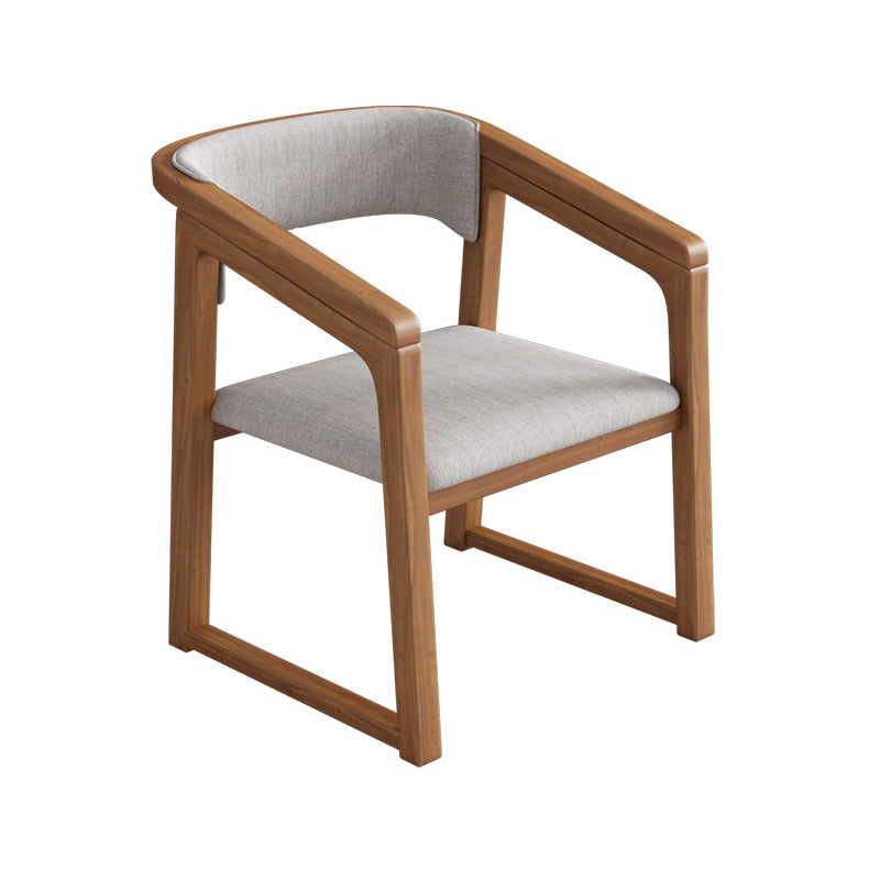 Traditional Style Chair Dining Kitchen Arm Chair with Wooden Legs Grey Walnut 1 Piece Clearhalo 'Dining Chairs' 'Dining Tables & Seating' 'dining_chair' 'Furniture' 'furniture_dining_chair' 'Kitchen & Dining Furniture' 4760971