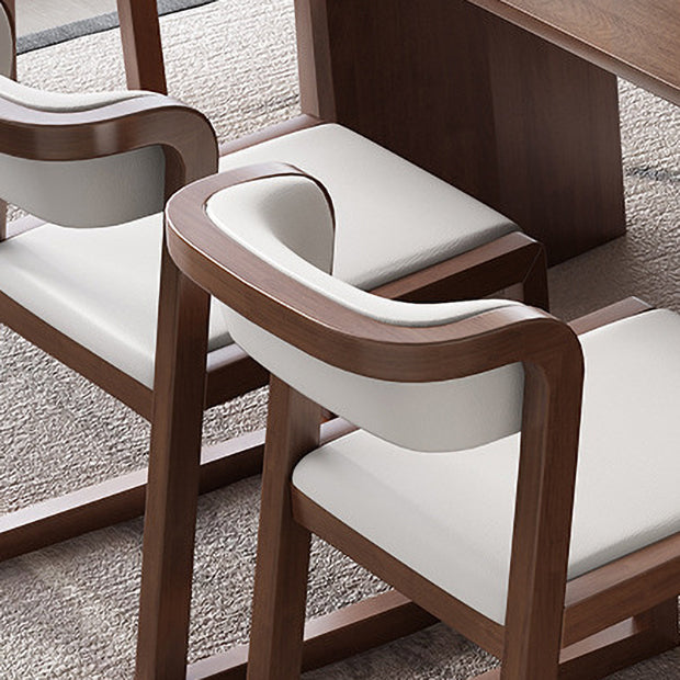 Traditional Style Chair Dining Kitchen Arm Chair with Wooden Legs Clearhalo 'Dining Chairs' 'Dining Tables & Seating' 'dining_chair' 'Furniture' 'furniture_dining_chair' 'Kitchen & Dining Furniture' 4760975