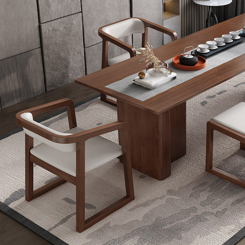 Traditional Style Chair Dining Kitchen Arm Chair with Wooden Legs Clearhalo 'Dining Chairs' 'Dining Tables & Seating' 'dining_chair' 'Furniture' 'furniture_dining_chair' 'Kitchen & Dining Furniture' 4760977