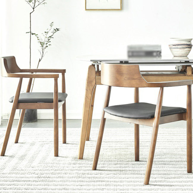 Traditional Style Chair Dining Kitchen Open Back Arm Chair with Wooden Legs Clearhalo 'Dining Chairs' 'Dining Tables & Seating' 'dining_chair' 'Furniture' 'furniture_dining_chair' 'Kitchen & Dining Furniture' 4760982