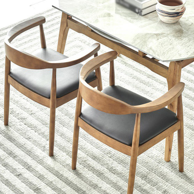 Traditional Style Chair Dining Kitchen Open Back Arm Chair with Wooden Legs Clearhalo 'Dining Chairs' 'Dining Tables & Seating' 'dining_chair' 'Furniture' 'furniture_dining_chair' 'Kitchen & Dining Furniture' 4760984