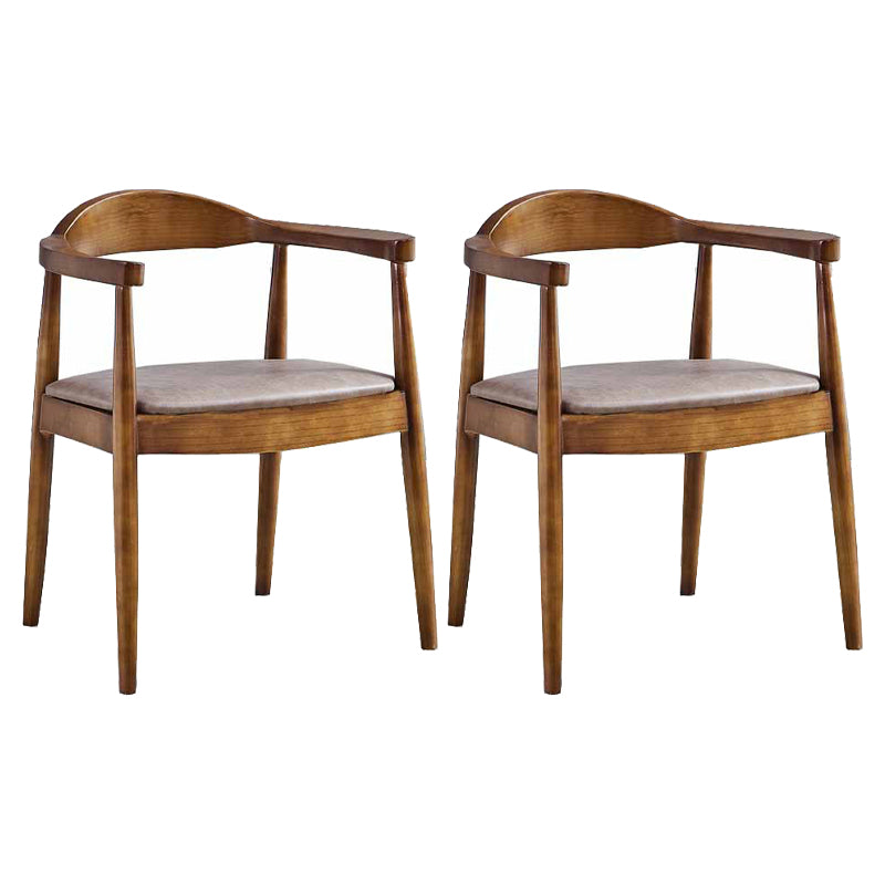 Traditional Style Chair Dining Kitchen Open Back Arm Chair with Wooden Legs Coffee Set of 2 Clearhalo 'Dining Chairs' 'Dining Tables & Seating' 'dining_chair' 'Furniture' 'furniture_dining_chair' 'Kitchen & Dining Furniture' 4761001