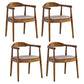 Traditional Style Chair Dining Kitchen Open Back Arm Chair with Wooden Legs Coffee Set of 4 Clearhalo 'Dining Chairs' 'Dining Tables & Seating' 'dining_chair' 'Furniture' 'furniture_dining_chair' 'Kitchen & Dining Furniture' 4761002