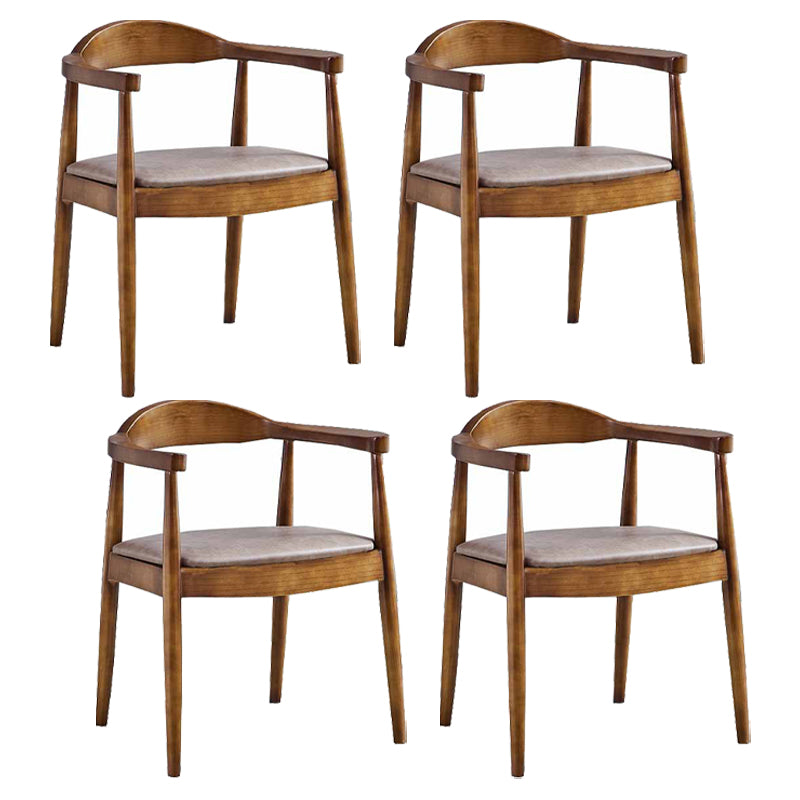 Traditional Style Chair Dining Kitchen Open Back Arm Chair with Wooden Legs Coffee Set of 4 Clearhalo 'Dining Chairs' 'Dining Tables & Seating' 'dining_chair' 'Furniture' 'furniture_dining_chair' 'Kitchen & Dining Furniture' 4761002