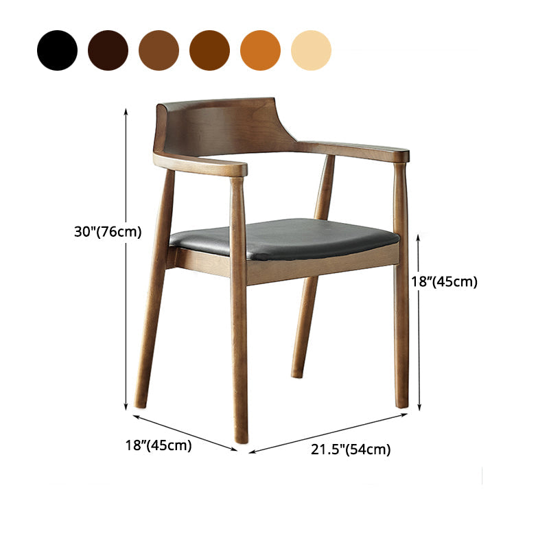 Traditional Style Chair Dining Kitchen Open Back Arm Chair with Wooden Legs Clearhalo 'Dining Chairs' 'Dining Tables & Seating' 'dining_chair' 'Furniture' 'furniture_dining_chair' 'Kitchen & Dining Furniture' 4761006
