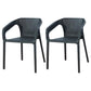 Contemporary Stackable Chair Dining Kitchen Arm Chair with Plastic Legs Black 2 Piece Set Clearhalo 'Dining Chairs' 'Dining Tables & Seating' 'dining_chair' 'furn' 'furn_dining_chair' 'Furniture' 'furniture_dining_chair' 'Kitchen & Dining Furniture' 4761009