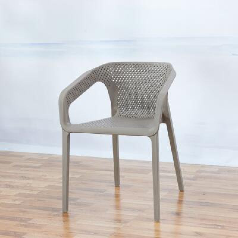 Contemporary Stackable Chair Dining Kitchen Arm Chair with Plastic Legs Grey 1 Piece Clearhalo 'Dining Chairs' 'Dining Tables & Seating' 'dining_chair' 'furn' 'furn_dining_chair' 'Furniture' 'furniture_dining_chair' 'Kitchen & Dining Furniture' 4761014