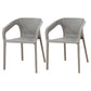 Contemporary Stackable Chair Dining Kitchen Arm Chair with Plastic Legs Grey 2 Piece Set Clearhalo 'Dining Chairs' 'Dining Tables & Seating' 'dining_chair' 'furn' 'furn_dining_chair' 'Furniture' 'furniture_dining_chair' 'Kitchen & Dining Furniture' 4761015