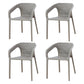 Contemporary Stackable Chair Dining Kitchen Arm Chair with Plastic Legs Grey 4 Piece Set Clearhalo 'Dining Chairs' 'Dining Tables & Seating' 'dining_chair' 'furn' 'furn_dining_chair' 'Furniture' 'furniture_dining_chair' 'Kitchen & Dining Furniture' 4761017