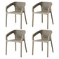 Contemporary Stackable Chair Dining Kitchen Arm Chair with Plastic Legs Light Gray 4 Piece Set Clearhalo 'Dining Chairs' 'Dining Tables & Seating' 'dining_chair' 'furn' 'furn_dining_chair' 'Furniture' 'furniture_dining_chair' 'Kitchen & Dining Furniture' 4761023