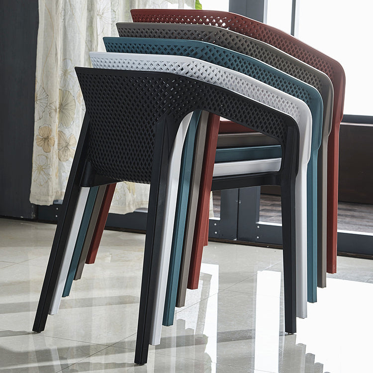 Contemporary Stackable Chair Dining Kitchen Arm Chair with Plastic Legs Clearhalo 'Dining Chairs' 'Dining Tables & Seating' 'dining_chair' 'furn' 'furn_dining_chair' 'Furniture' 'furniture_dining_chair' 'Kitchen & Dining Furniture' 4761027