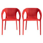 Contemporary Stackable Chair Dining Kitchen Arm Chair with Plastic Legs Red 2 Piece Set Clearhalo 'Dining Chairs' 'Dining Tables & Seating' 'dining_chair' 'furn' 'furn_dining_chair' 'Furniture' 'furniture_dining_chair' 'Kitchen & Dining Furniture' 4761033
