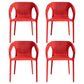 Contemporary Stackable Chair Dining Kitchen Arm Chair with Plastic Legs Red 4 Piece Set Clearhalo 'Dining Chairs' 'Dining Tables & Seating' 'dining_chair' 'furn' 'furn_dining_chair' 'Furniture' 'furniture_dining_chair' 'Kitchen & Dining Furniture' 4761034