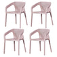 Contemporary Stackable Chair Dining Kitchen Arm Chair with Plastic Legs Pink 4 Piece Set Clearhalo 'Dining Chairs' 'Dining Tables & Seating' 'dining_chair' 'furn' 'furn_dining_chair' 'Furniture' 'furniture_dining_chair' 'Kitchen & Dining Furniture' 4761037