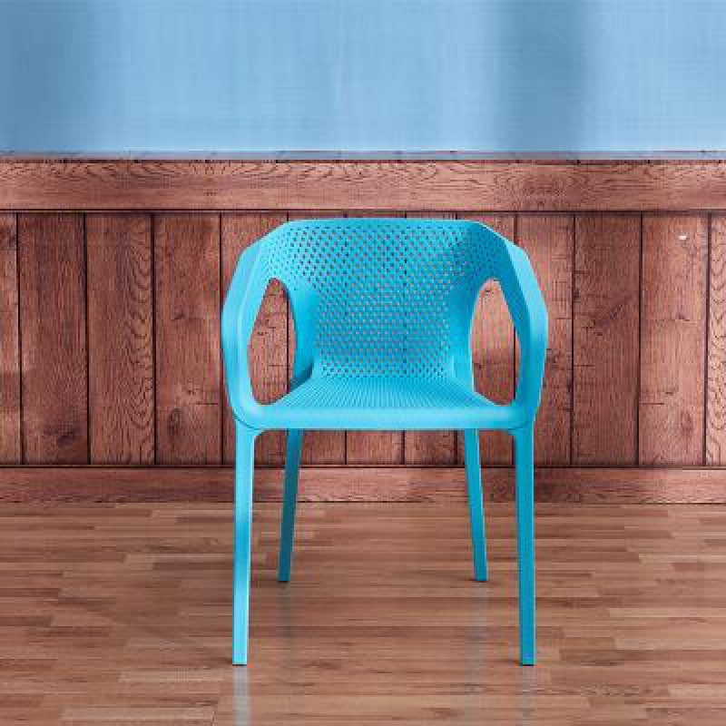 Contemporary Stackable Chair Dining Kitchen Arm Chair with Plastic Legs Light Blue 1 Piece Clearhalo 'Dining Chairs' 'Dining Tables & Seating' 'dining_chair' 'furn' 'furn_dining_chair' 'Furniture' 'furniture_dining_chair' 'Kitchen & Dining Furniture' 4761038
