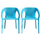 Contemporary Stackable Chair Dining Kitchen Arm Chair with Plastic Legs Light Blue 2 Piece Set Clearhalo 'Dining Chairs' 'Dining Tables & Seating' 'dining_chair' 'furn' 'furn_dining_chair' 'Furniture' 'furniture_dining_chair' 'Kitchen & Dining Furniture' 4761039